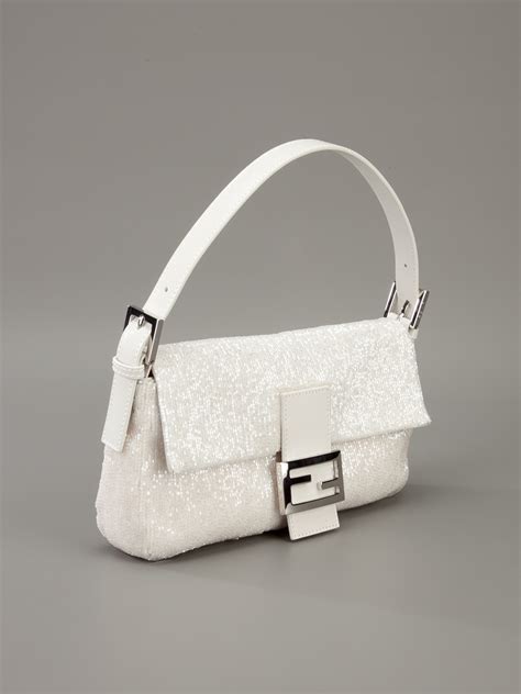 fendi white purses|fendi leather baguette bag.